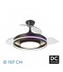 Ventilador de Techo PITUFO APP Negro DC 57W 3990Lm 3 Aspas RGB+CCT
