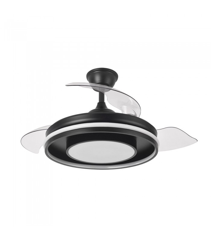 Ventilador de Techo PITUFO APP Negro DC 57W 3990Lm 3 Aspas RGB+CCT