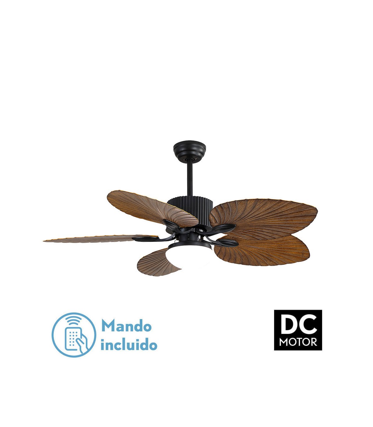 Ventilador Led Colla 5 Aspas 26W 2950Lm CCT Marrón / Negro