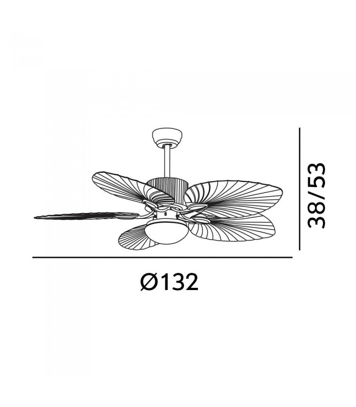 Ventilador Led Colla 5 Aspas 26W 2950Lm CCT Marrón / Negro