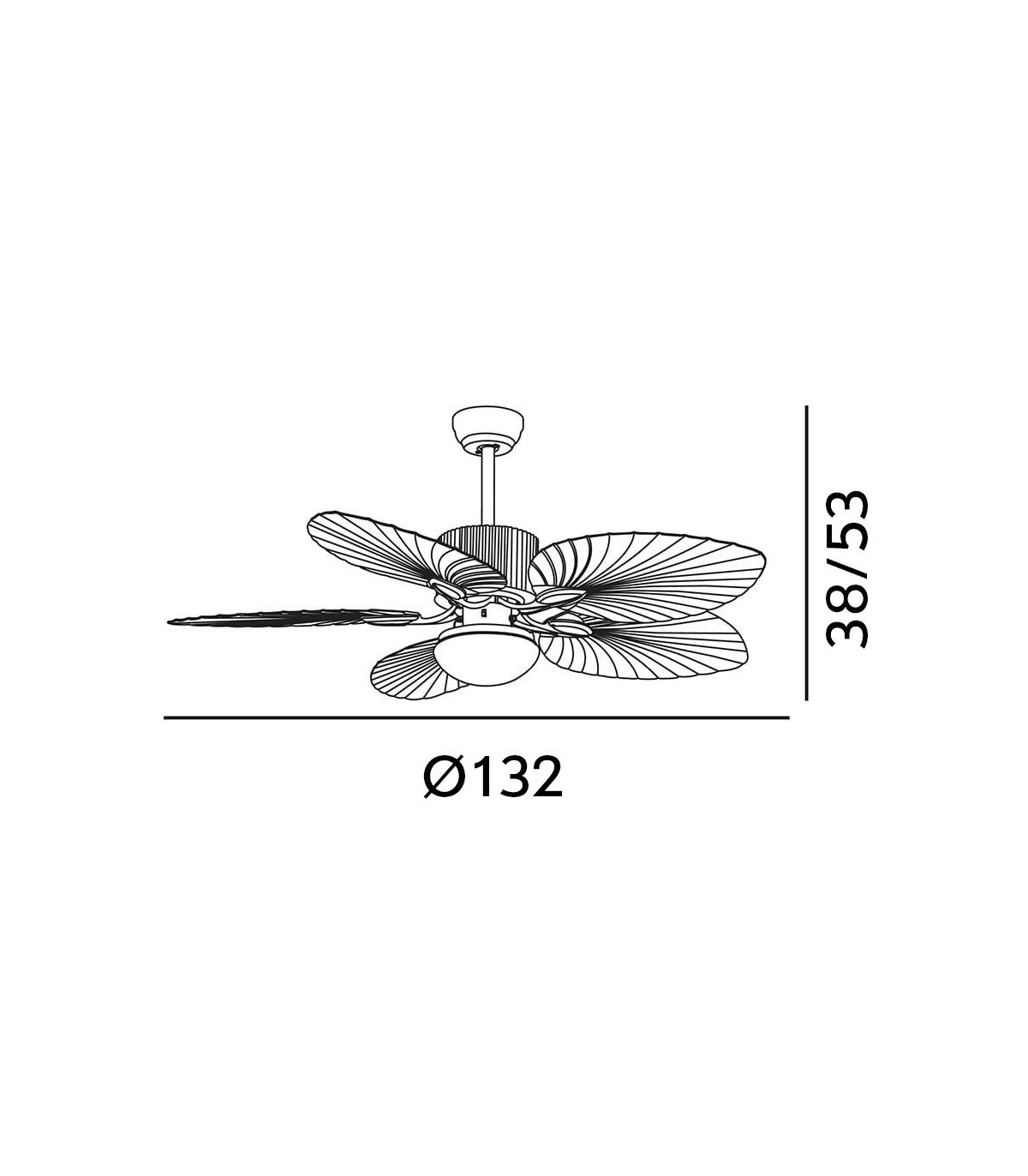 Ventilador Led Colla 5 Aspas 26W 2950Lm CCT Marrón / Negro