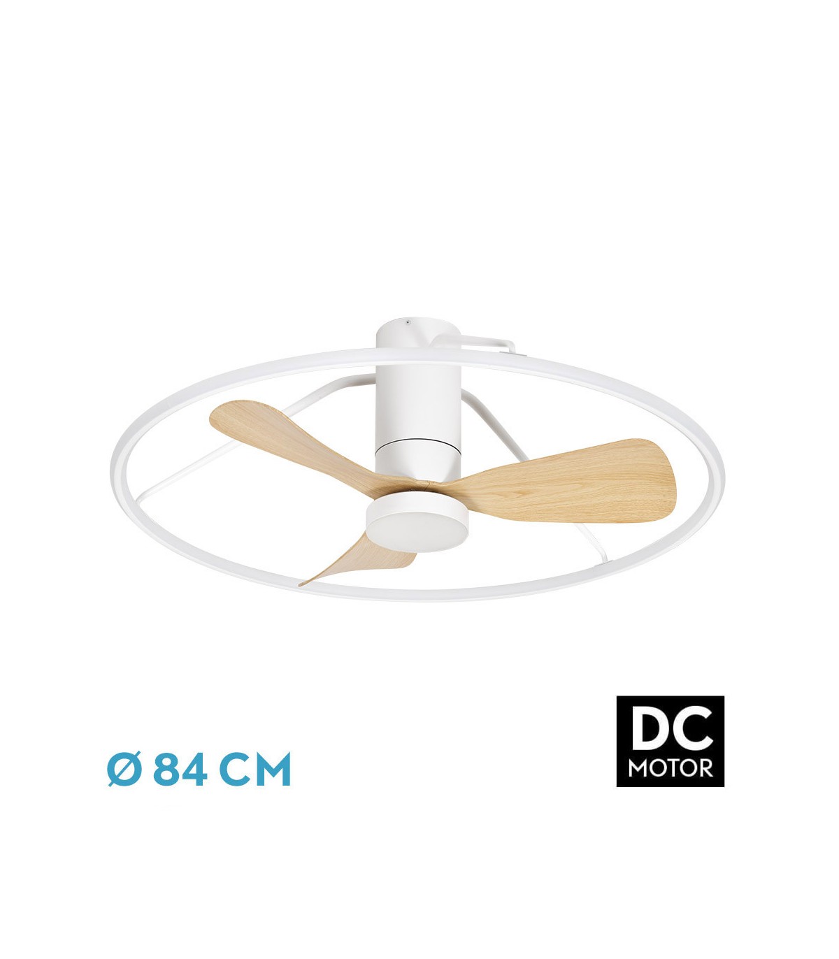 Ventilador de Techo OPORTO APP Blanco DC 56W 5600Lm 3 Aspas Haya CCT