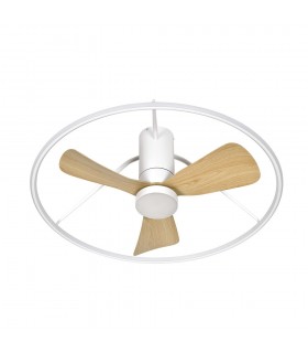 Ventilador de Techo OPORTO APP Blanco DC 56W 5600Lm 3 Aspas Haya CCT
