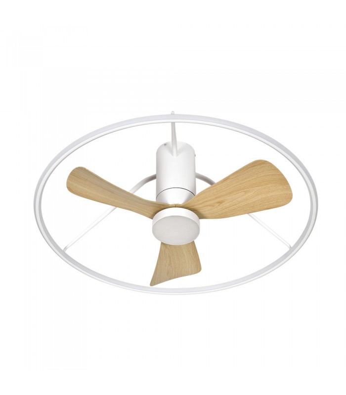 Ventilador de Techo OPORTO APP Blanco DC 56W 5600Lm 3 Aspas Haya CCT