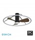 Ventilador de Techo OPORTO APP Negro DC 56W 5600Lm 3 Aspas Marrón CCT