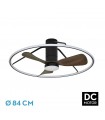 Ventilador de Techo OPORTO APP Negro DC 56W 5600Lm 3 Aspas Marrón CCT