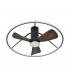 Ventilador de Techo OPORTO APP Negro DC 56W 5600Lm 3 Aspas Marrón CCT
