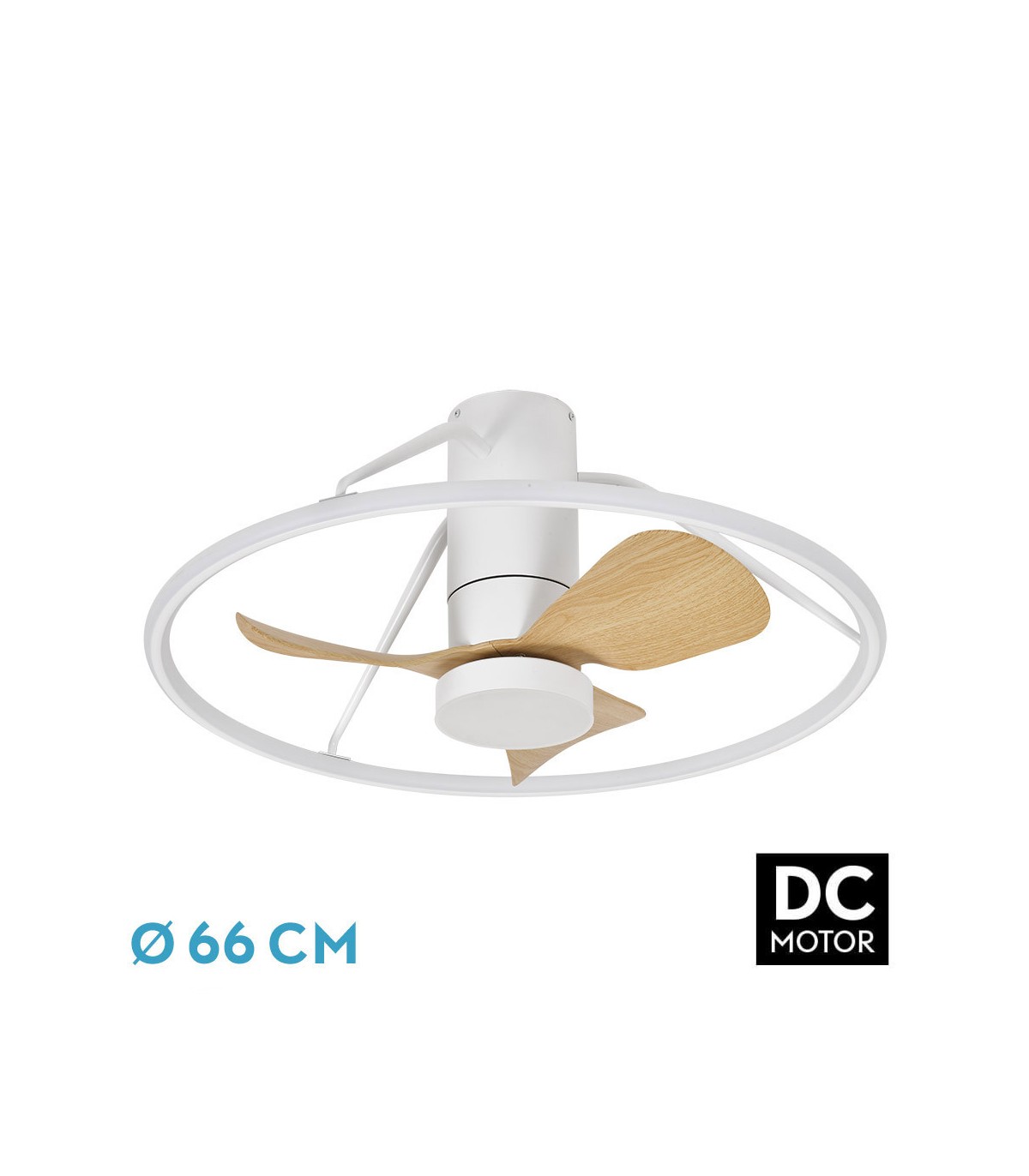 Ventilador de Techo OPORTO XS APP Blanco DC 46W 4600Lm 3 Aspas Haya CCT