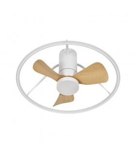 Ventilador de Techo OPORTO XS APP Blanco DC 46W 4600Lm 3 Aspas Haya CCT