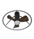 Ventilador de Techo OPORTO XS APP Negro DC 46W 4600Lm 3 Aspas Marrón CCT