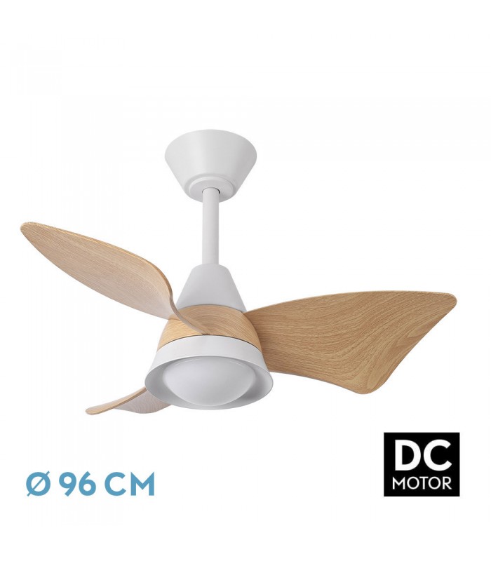 Ventilador de Techo JAGUAR Blanco DC 30W 3000Lm 3 Aspas Haya CCT