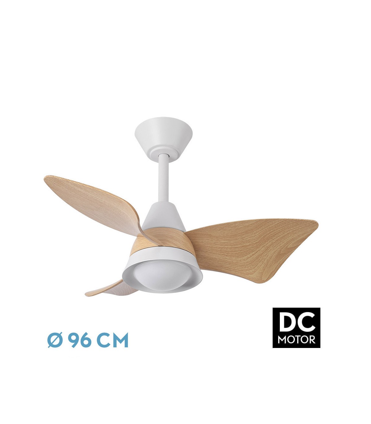 Ventilador de Techo JAGUAR Blanco DC 30W 3000Lm 3 Aspas Haya CCT