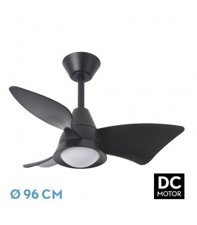 Ventilador de Techo JAGUAR Negro DC 30W 3000Lm 3 Aspas Negro CCT