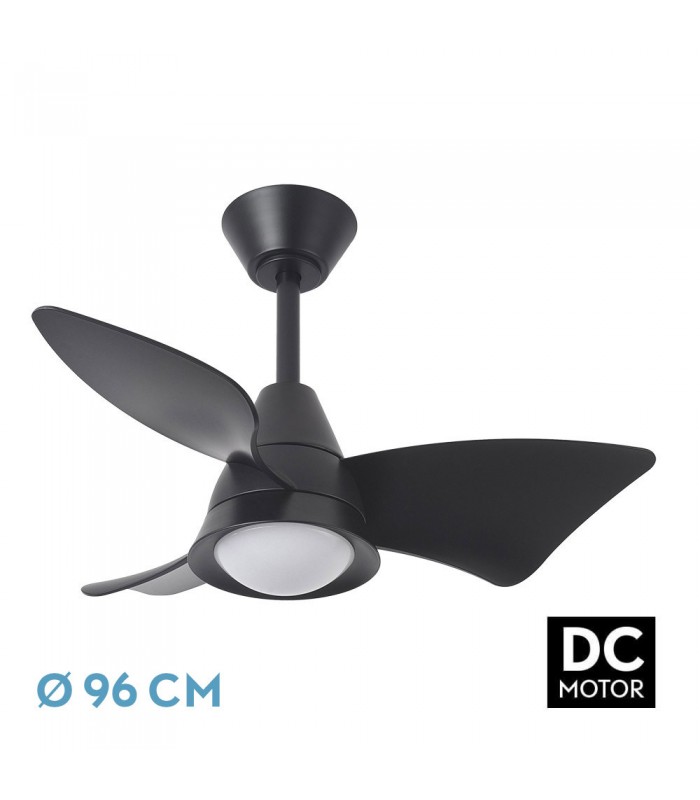 Ventilador de Techo JAGUAR Negro DC 30W 3000Lm 3 Aspas Negro CCT