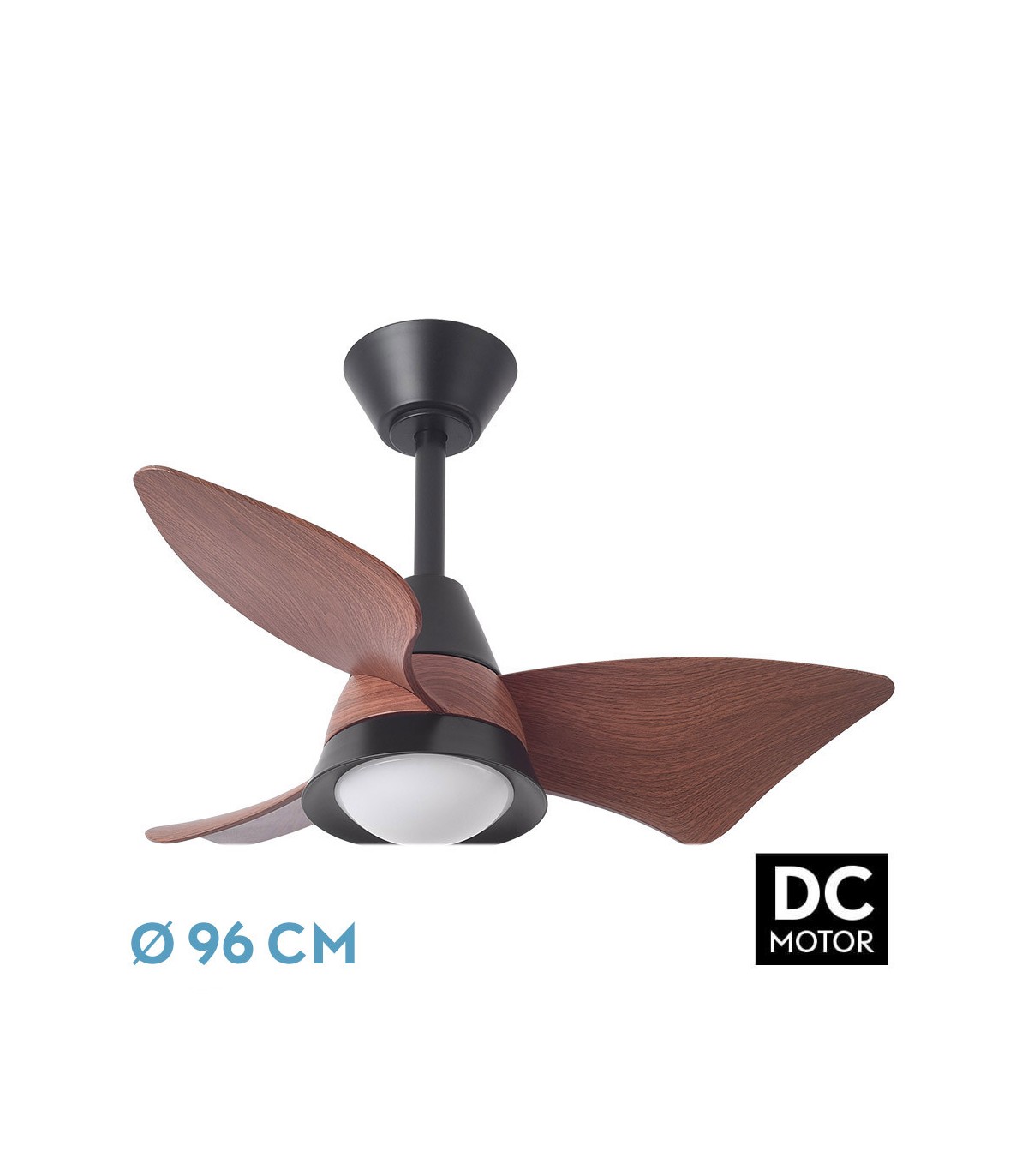 Ventilador de Techo JAGUAR Negro DC 30W 3000Lm 3 Aspas Roble CCT