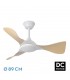 Ventilador de Techo CAIMAN Blanco DC 36W 3600Lm 3 Aspas Haya CCT