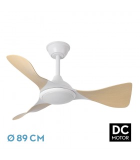Ventilador de Techo CAIMAN Blanco DC 36W 3600Lm 3 Aspas Haya CCT