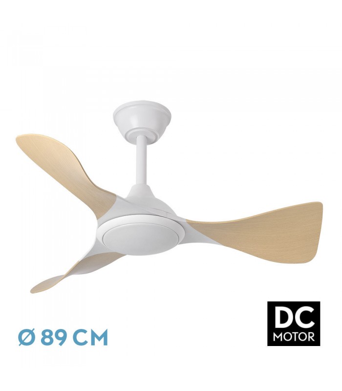 Ventilador de Techo CAIMAN Blanco DC 36W 3600Lm 3 Aspas Haya CCT