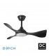 Ventilador de Techo CAIMAN Negro DC 36W 3600Lm 3 Aspas Negro CCT