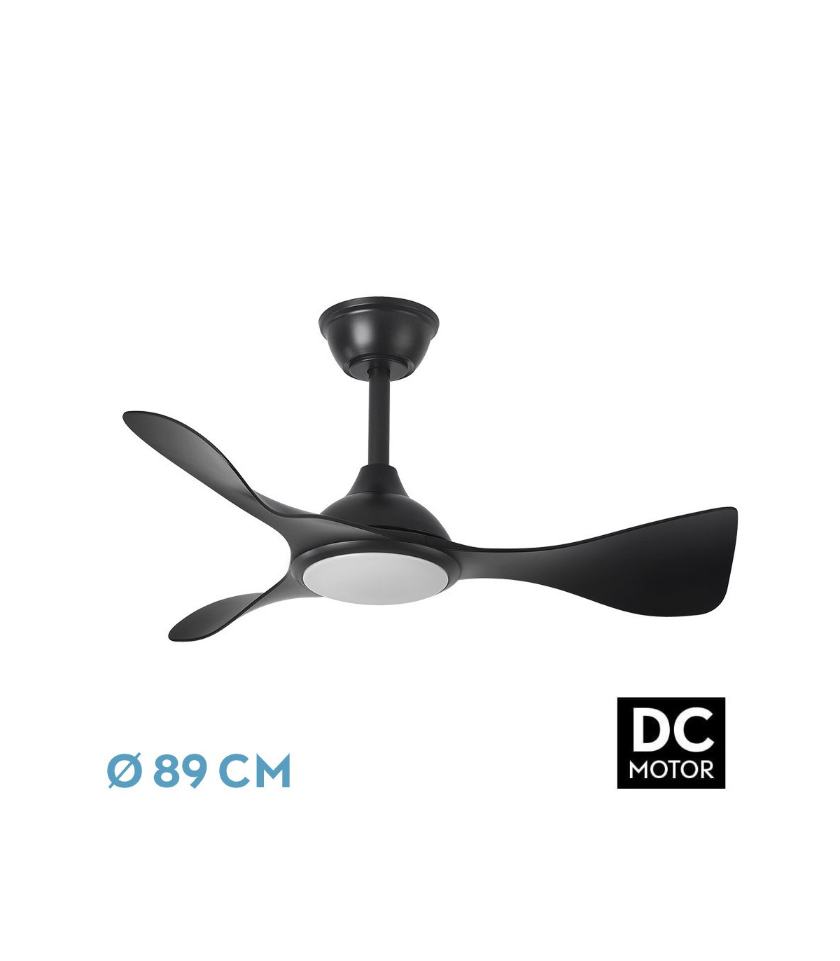Ventilador de Techo CAIMAN Negro DC 36W 3600Lm 3 Aspas Negro CCT