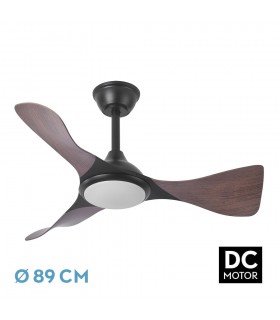 Ventilador de Techo CAIMAN Negro DC 36W 3600Lm 3 Aspas Roble CCT