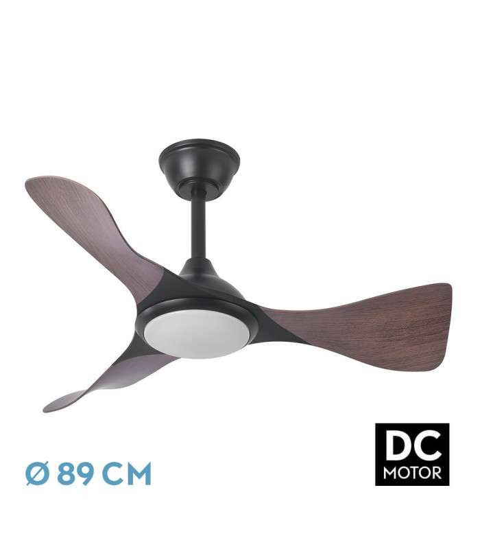 Ventilador de Techo CAIMAN Negro DC 36W 3600Lm 3 Aspas Roble CCT