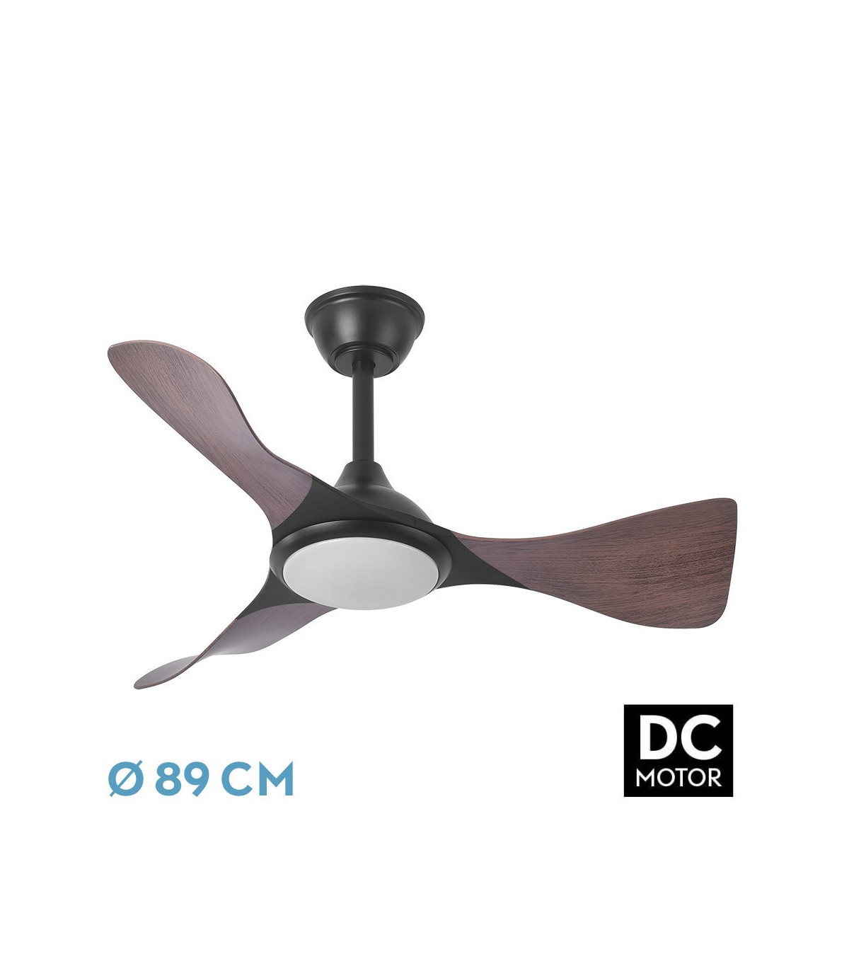 Ventilador de Techo CAIMAN Negro DC 36W 3600Lm 3 Aspas Roble CCT
