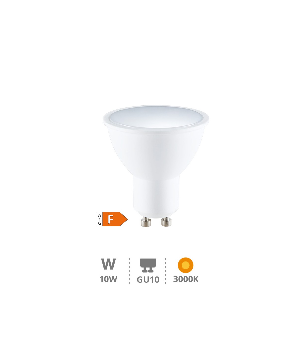 Bombilla Dicroica GU10 10W 1000Lm IP20