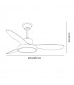 Ventilador de Techo GINNA-S Blanco APP DC 36W 3000Lm 3 Aspas Blanco CCT