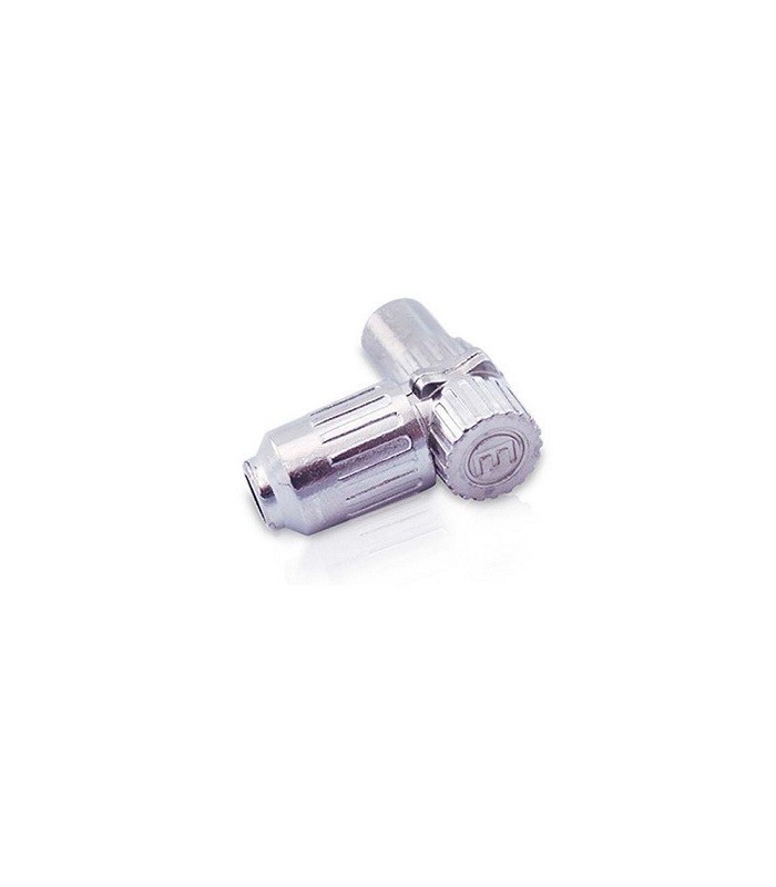 Conector hembra TV acodado metálico