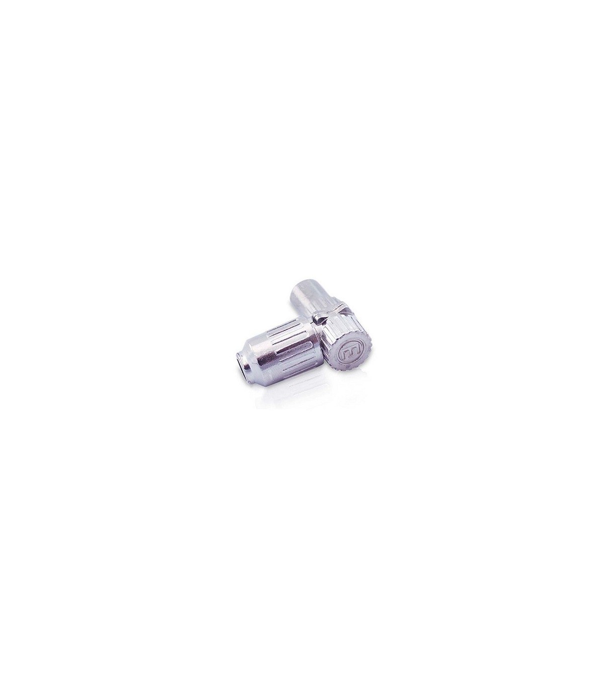 Conector hembra TV acodado metálico