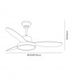 Ventilador de Techo GINNA-XL Blanco APP DC 36W 3000Lm 3 Aspas Haya CCT