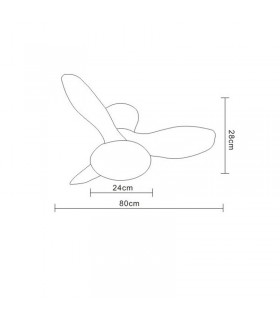 Ventilador de Techo TULIP Negro APP DC 36W 3000Lm 3 Aspas Negro CCT