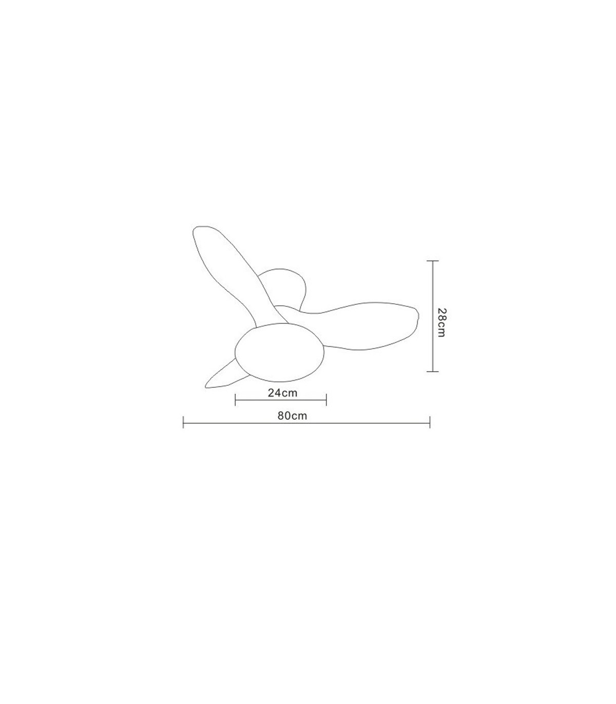 Ventilador de Techo TULIP Negro APP DC 36W 3000Lm 3 Aspas Negro CCT