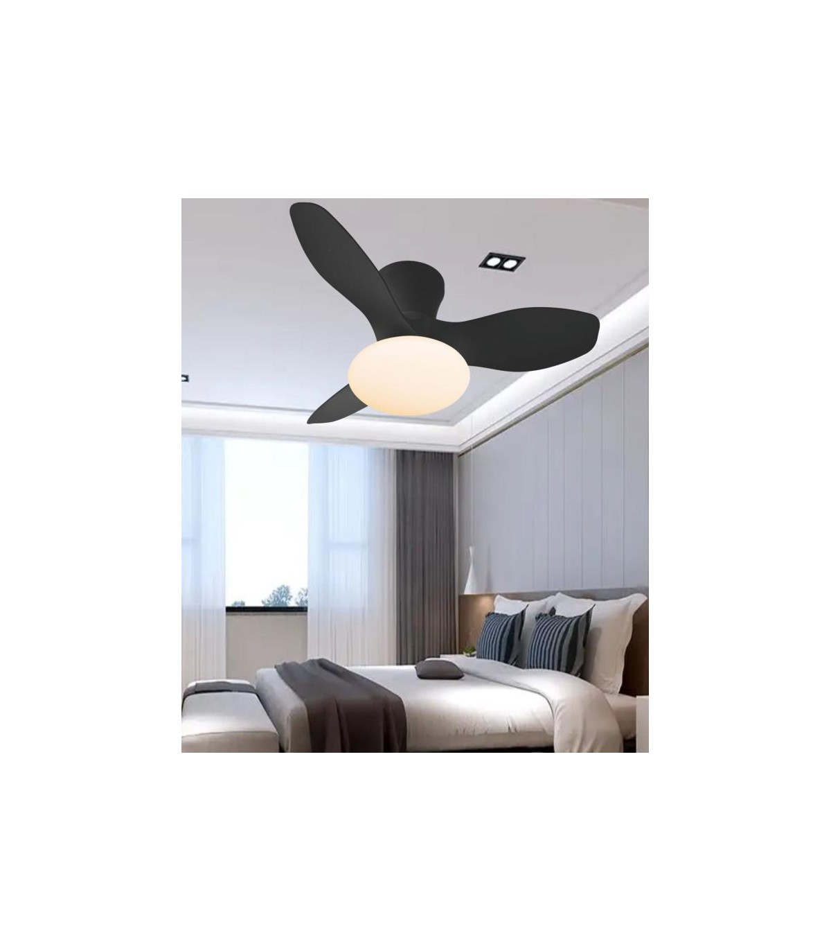 Ventilador de Techo TULIP Negro APP DC 36W 3000Lm 3 Aspas Negro CCT