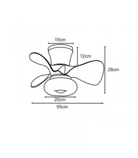 Ventilador de Techo DUBI Blanco APP DC 36W 3000Lm 3 Aspas CCT