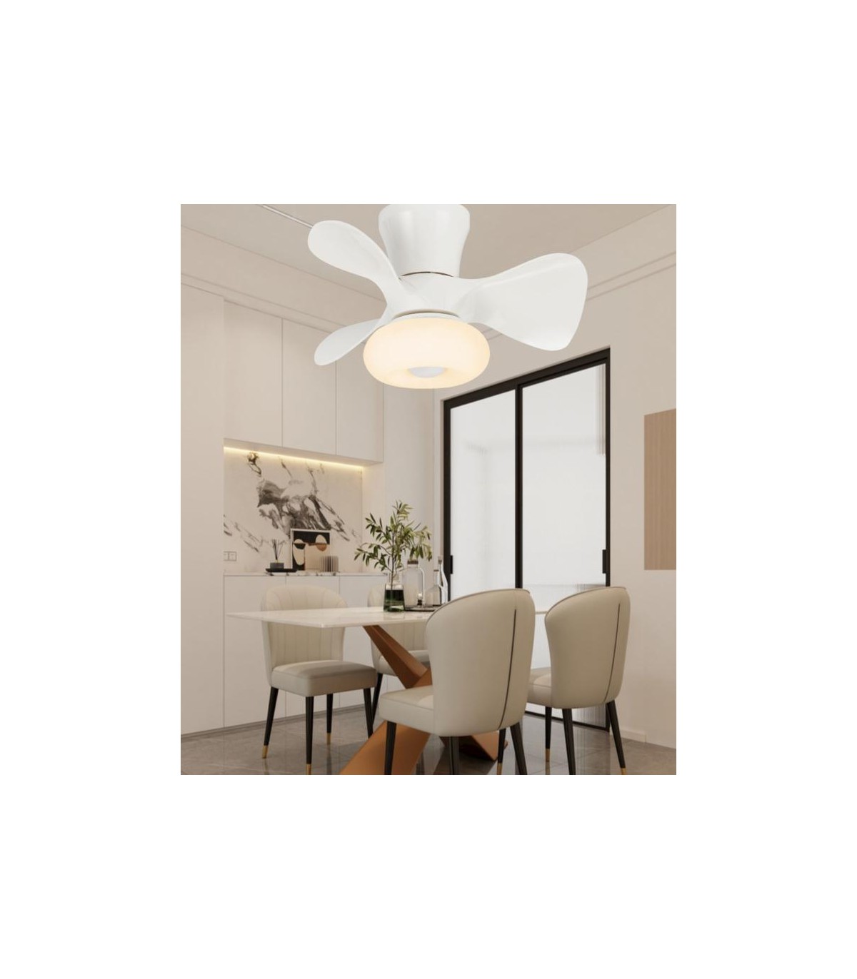 Ventilador de Techo DUBI Blanco APP DC 36W 3000Lm 3 Aspas CCT