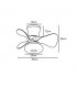 Ventilador de Techo DUBI Negro APP DC 36W 3000Lm 3 Aspas CCT