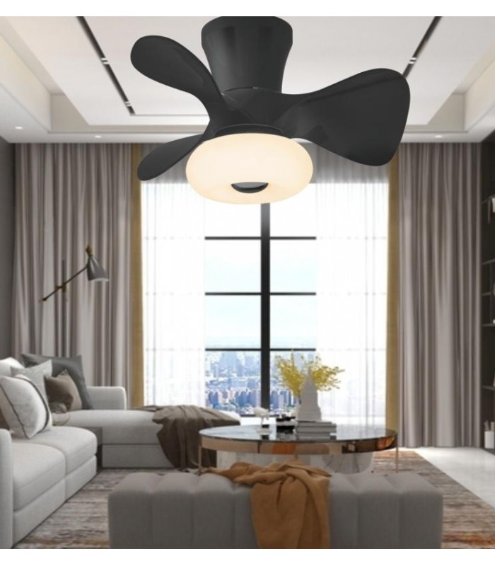 Ventilador de Techo DUBI Negro APP DC 36W 3000Lm 3 Aspas CCT