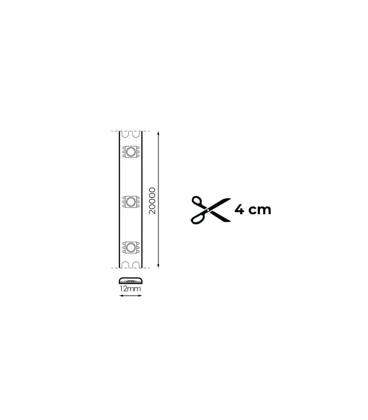 Tira Flexible Led 12W 1200Lm/M 120Led/m IP65 DC24V -20 Metros-