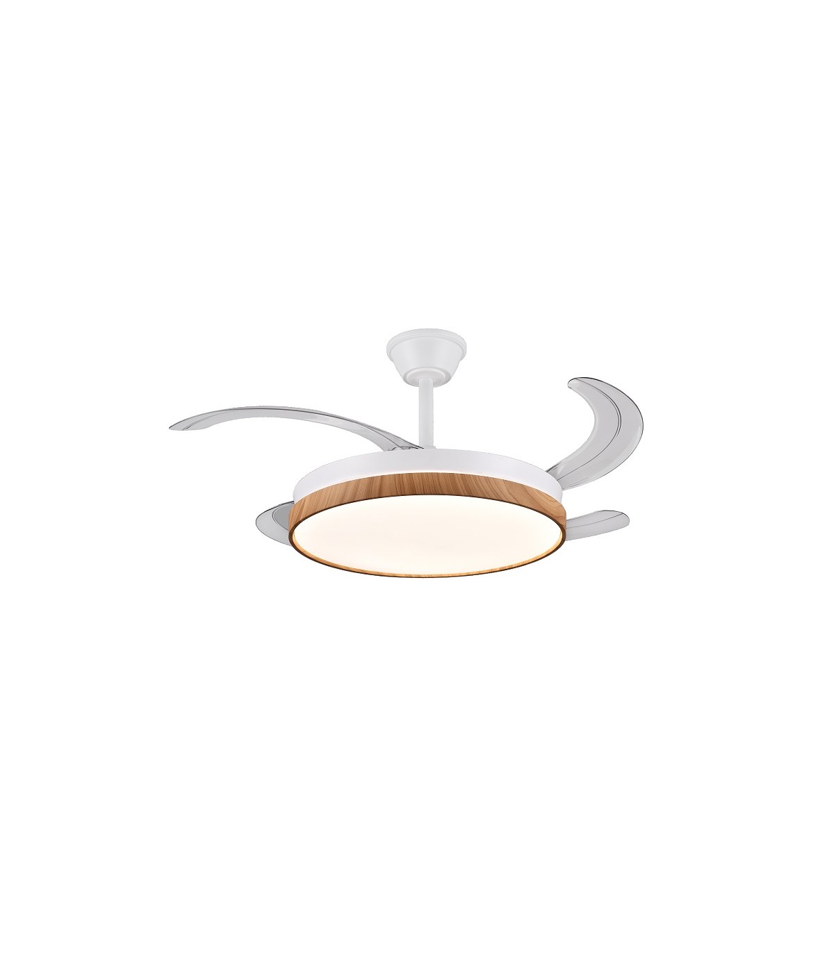 Ventilador de Techo FIONA-S Blanco/Haya APP DC 48W 4800Lm 4 Aspas CCT