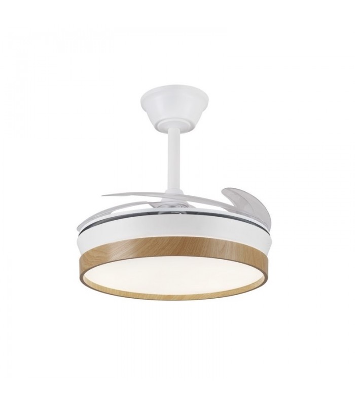 Ventilador de Techo FIONA-S Blanco/Haya APP DC 48W 4800Lm 4 Aspas CCT
