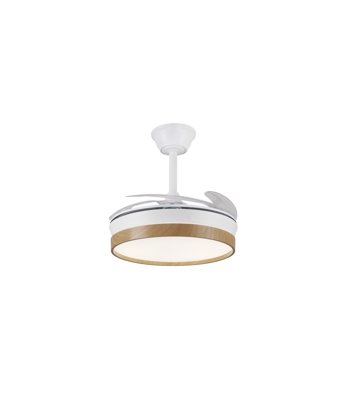 Ventilador de Techo FIONA-S Blanco/Haya APP DC 48W 4800Lm 4 Aspas CCT