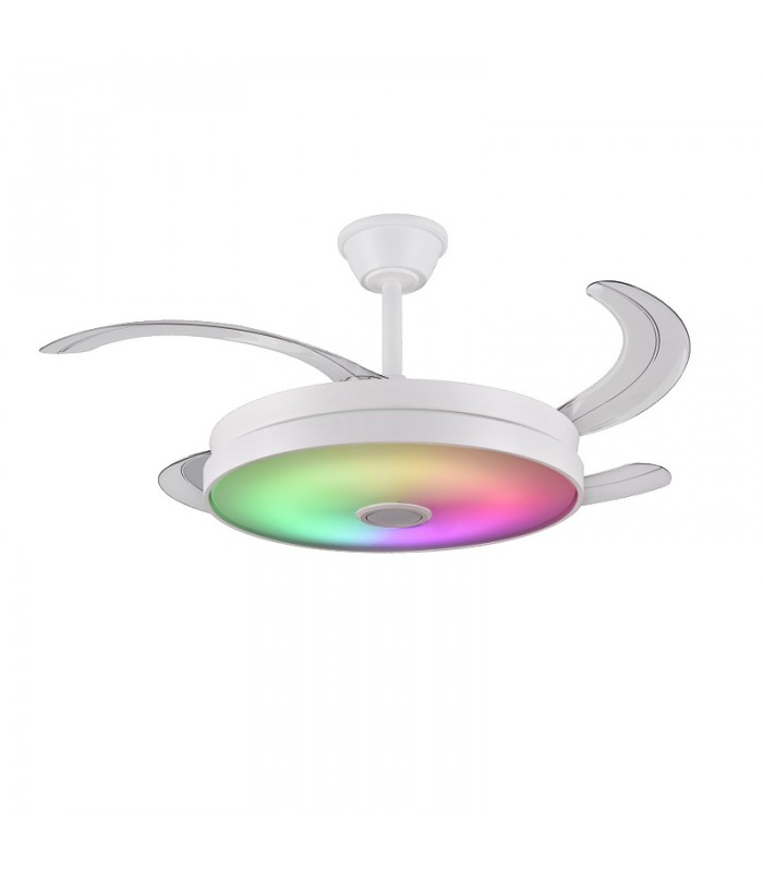 Ventilador LED ALTHEA-S musica APP DC 72W 4 aspas 7200Lm Blanco RGB+CCT