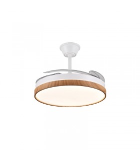 Ventilador de Techo FIONA-L Blanco/Haya APP DC 72W 7200Lm 4 Aspas CCT