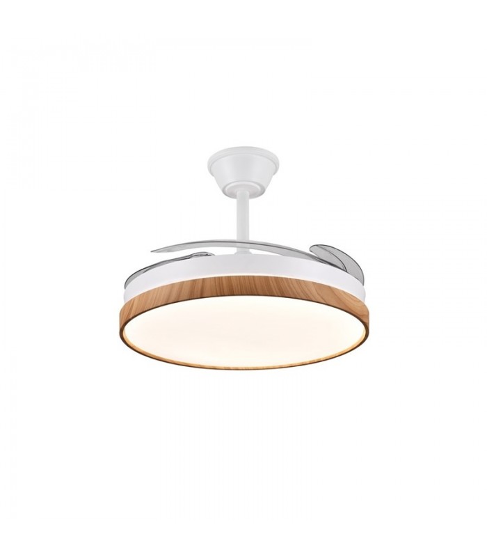 Ventilador de Techo FIONA-L Blanco/Haya APP DC 72W 7200Lm 4 Aspas CCT