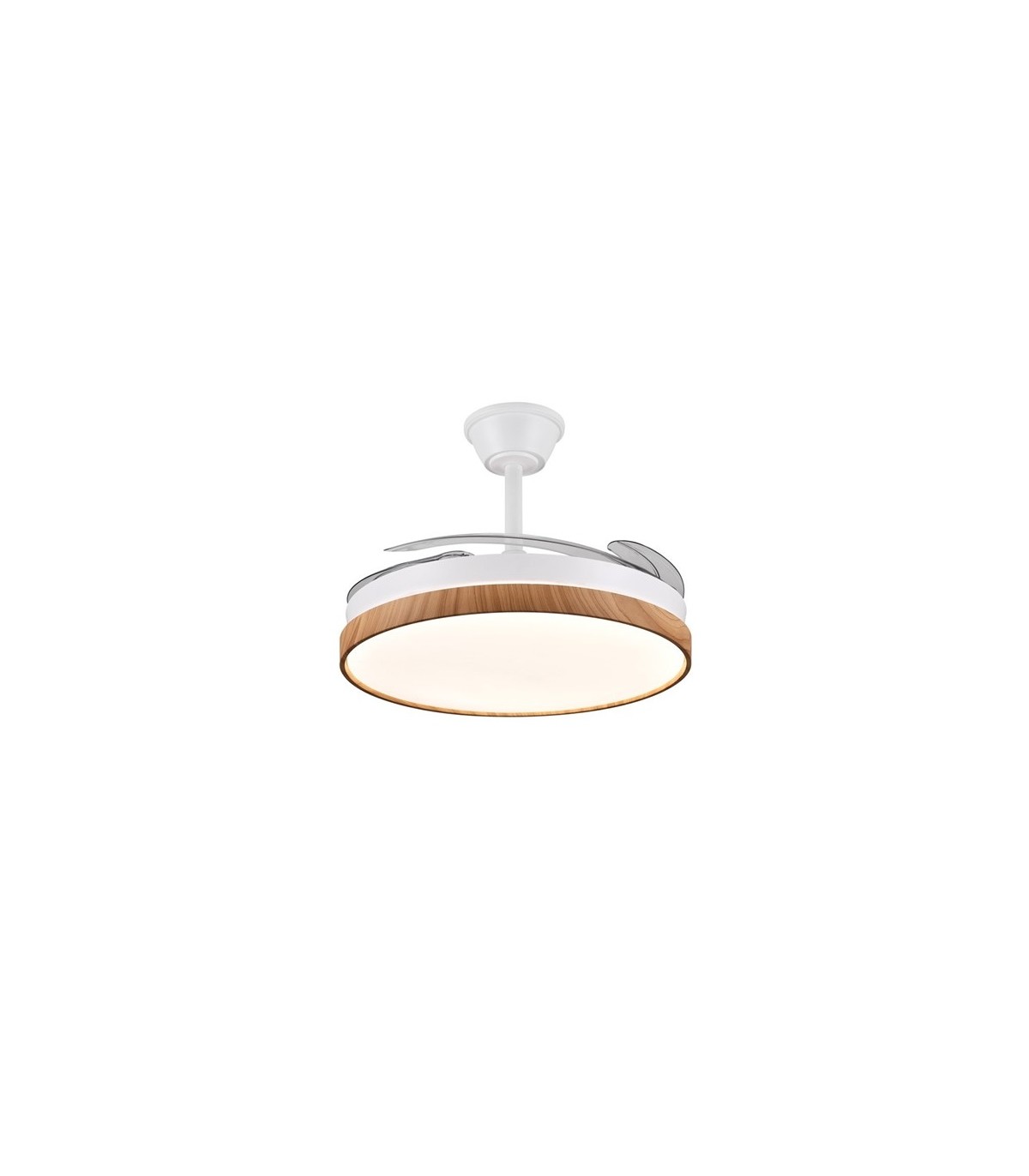 Ventilador de Techo FIONA-L Blanco/Haya APP DC 72W 7200Lm 4 Aspas CCT