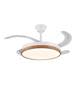 Ventilador de Techo FIONA-L Blanco/Haya APP DC 72W 7200Lm 4 Aspas CCT