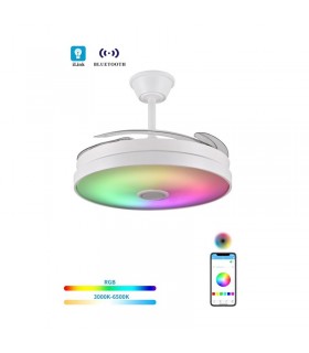 Ventilador LED ALTHEA-L musica APP DC 72W 4 aspas 7200Lm Blanco RGB+CCT