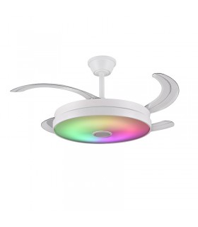 Ventilador LED ALTHEA-L musica APP DC 72W 4 aspas 7200Lm Blanco RGB+CCT